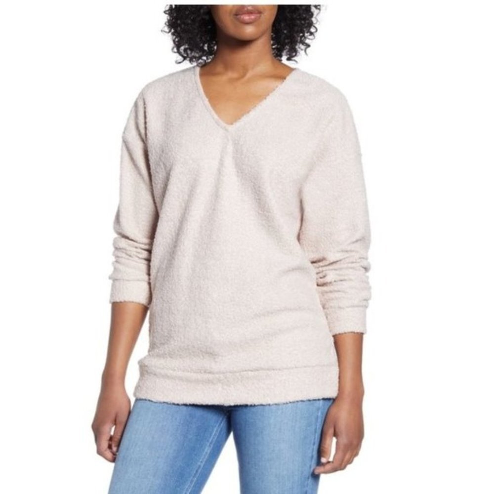 Caslon Faux Shearling Teddy Sweater